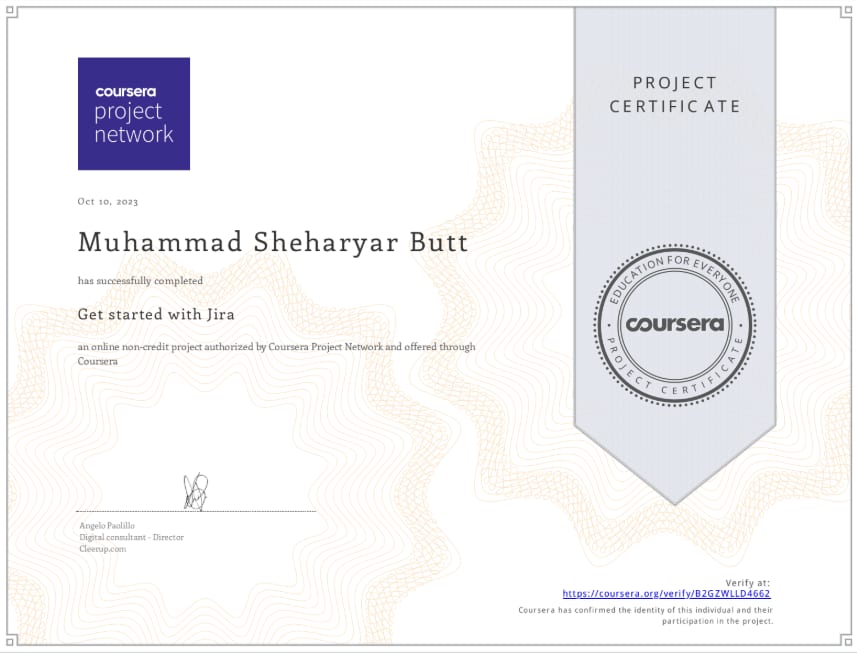 Get Started With Jira certificate