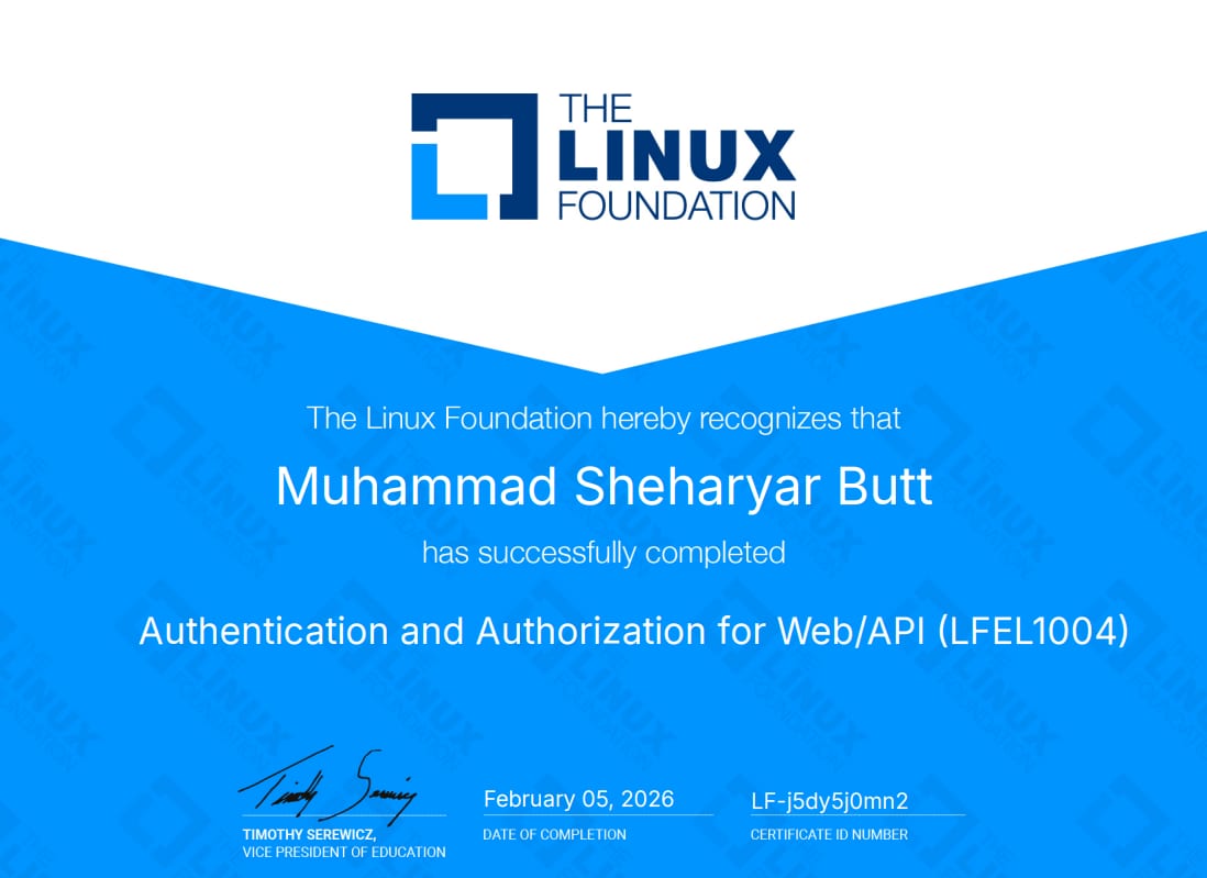 Authentication and Authorization for Web/API LFEL1004 certificate